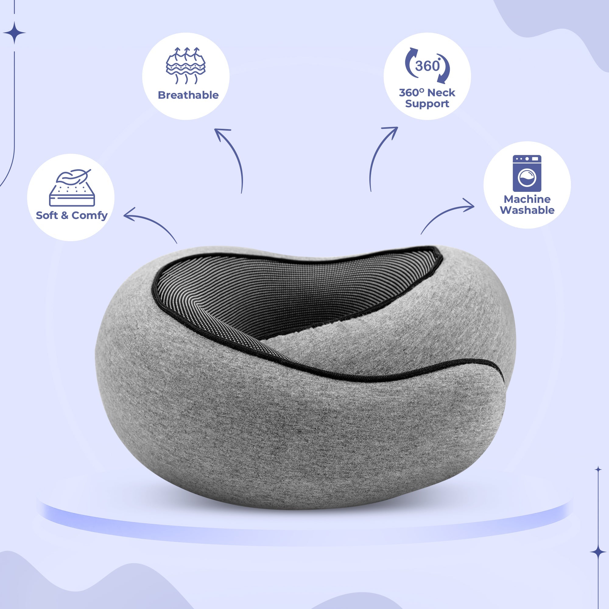 Compact Travel Neck Pillow – Lightweight Neck Support for Long Trips