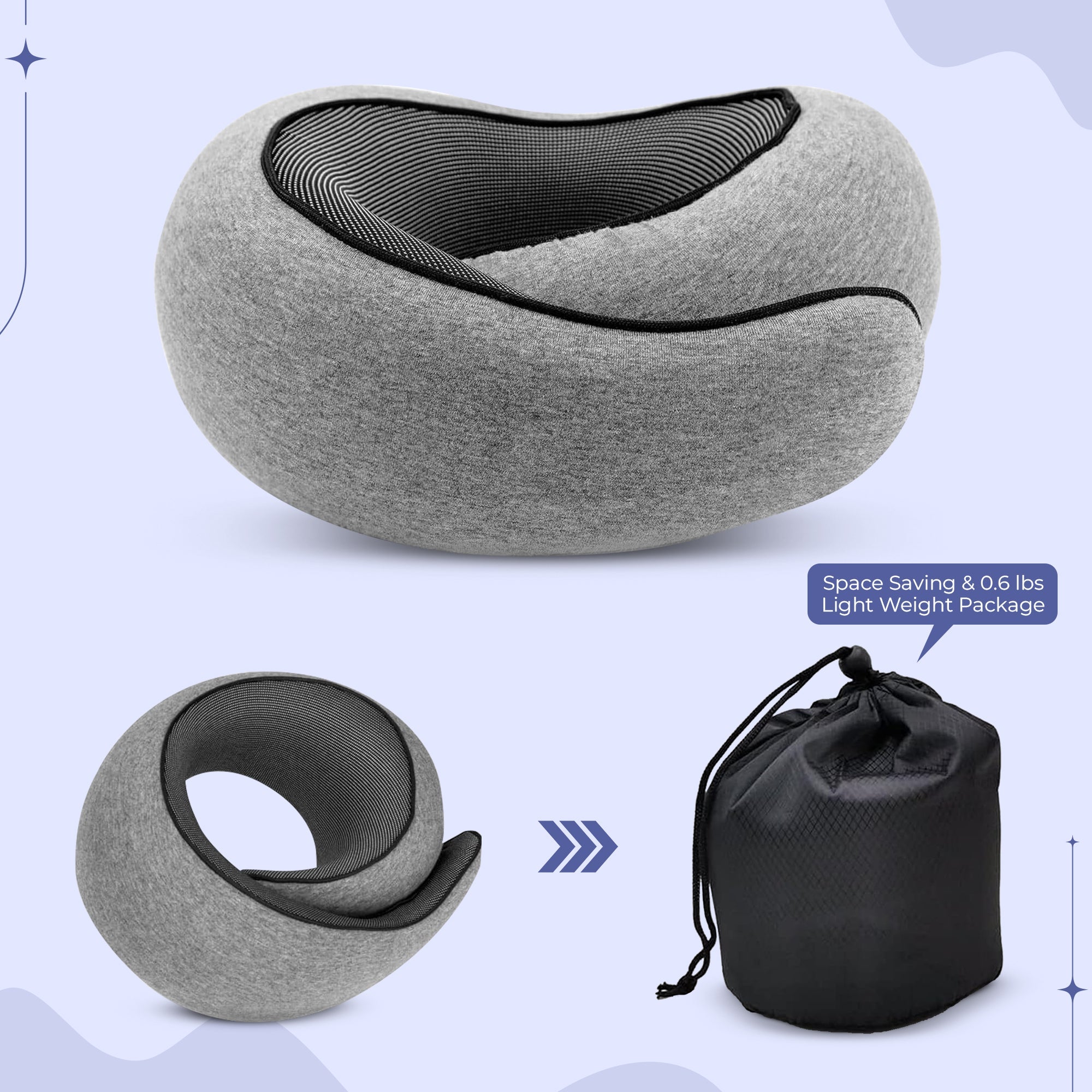 Compact Travel Neck Pillow – Lightweight Neck Support for Long Trips