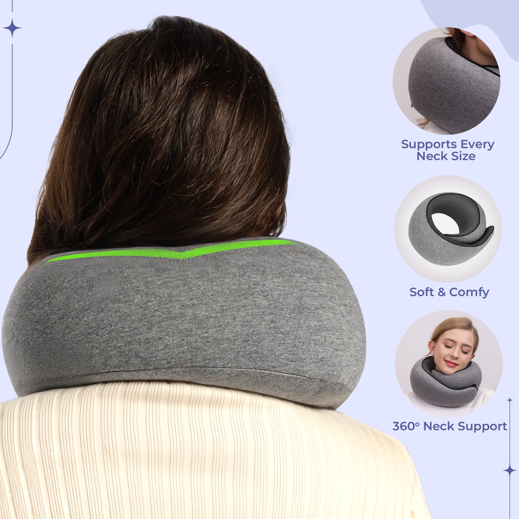 Compact Travel Neck Pillow – Lightweight Neck Support for Long Trips