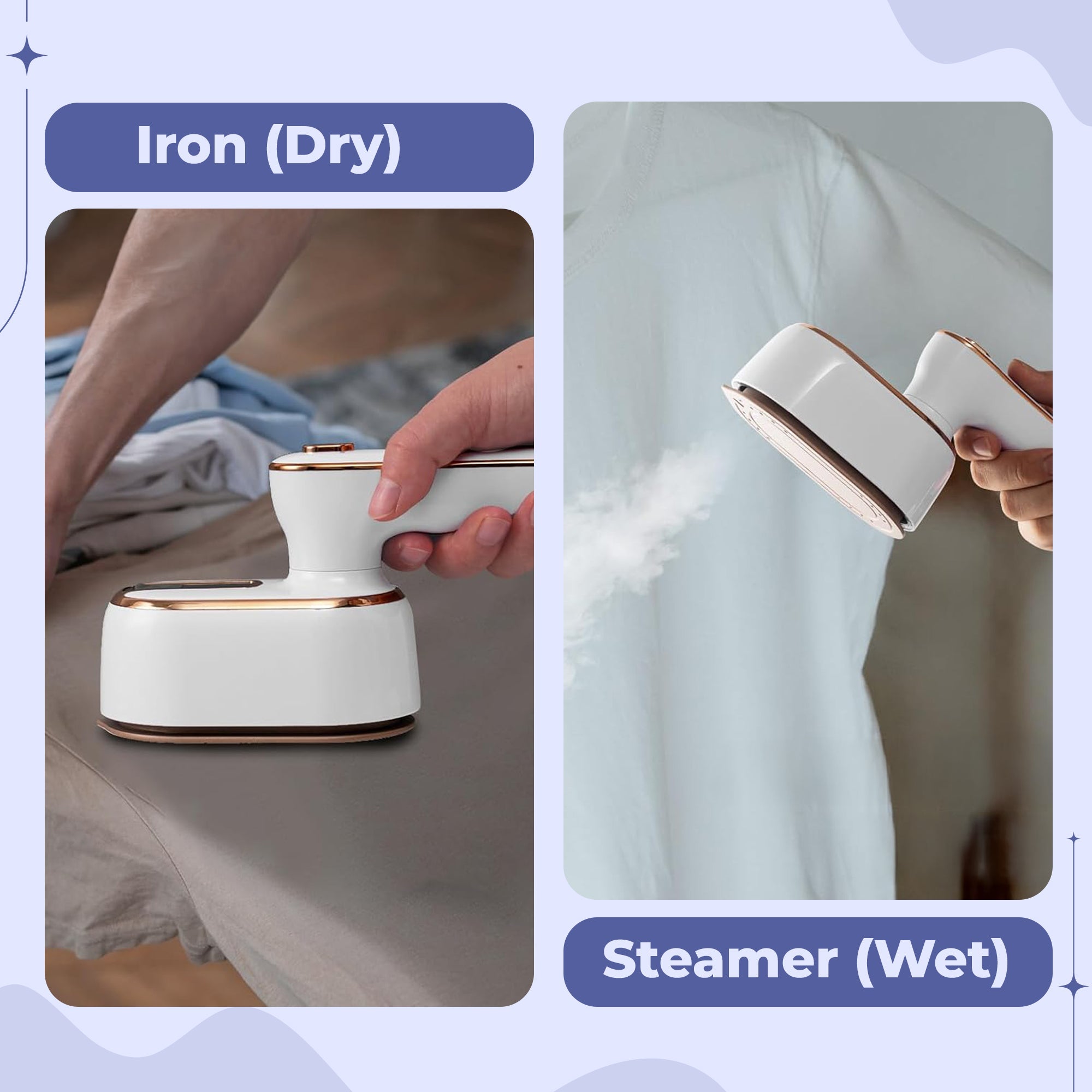 Micro Steam Iron - Portable & Travel Friendly Clothes Ironing Machine