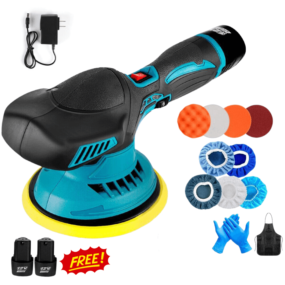 Cordless Electric Car Polisher Kit + 2 Free Batteries