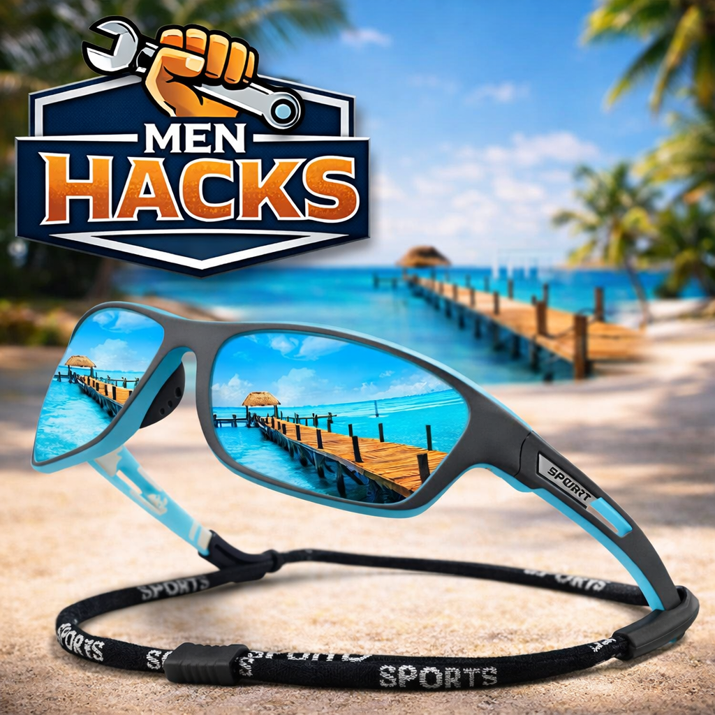 Men's Polarised Sports Sunglasses for Fishing – Pack of 2 + Free Eye Strainer Strap