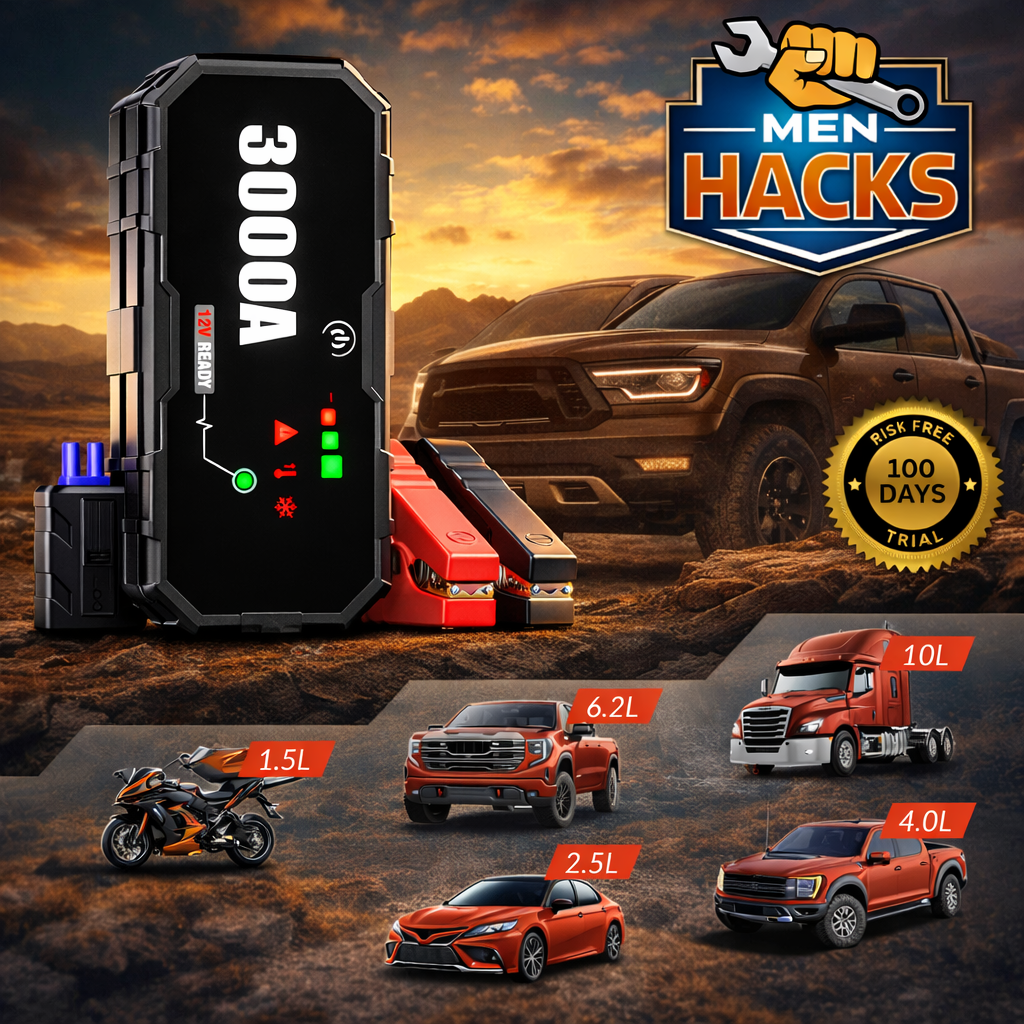 Portable Jump Starter (+ Built-In Power Bank)🔋