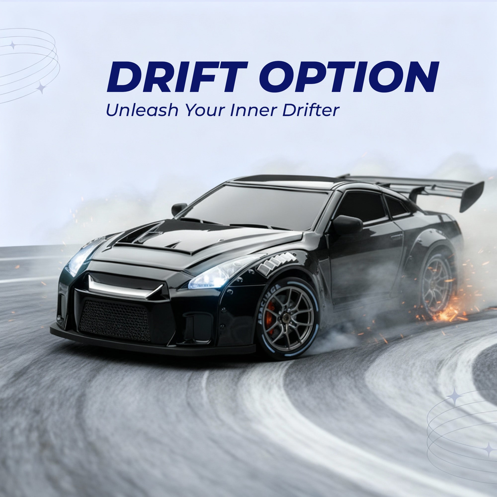 RC Drift Car – LED Lights, High-Speed 4WD & Drift Tires