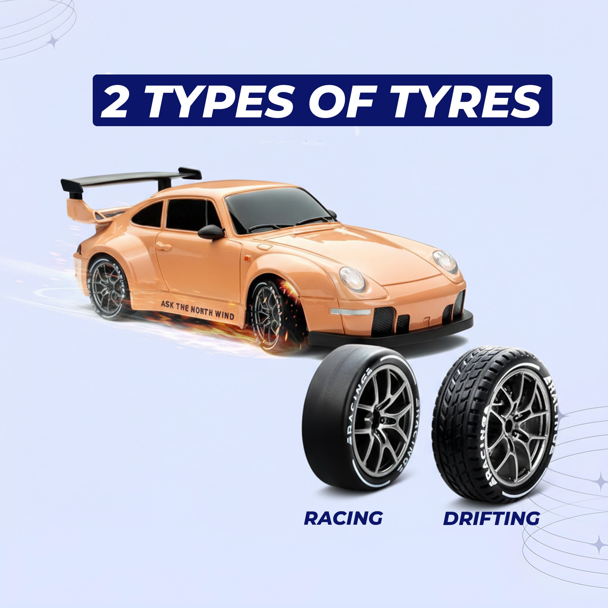 RC Drift Car – LED Lights, High-Speed 4WD & Drift Tires